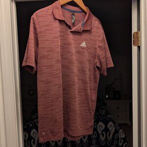 adidas men's medium golf polo, red with a pattern COMFORTABLE